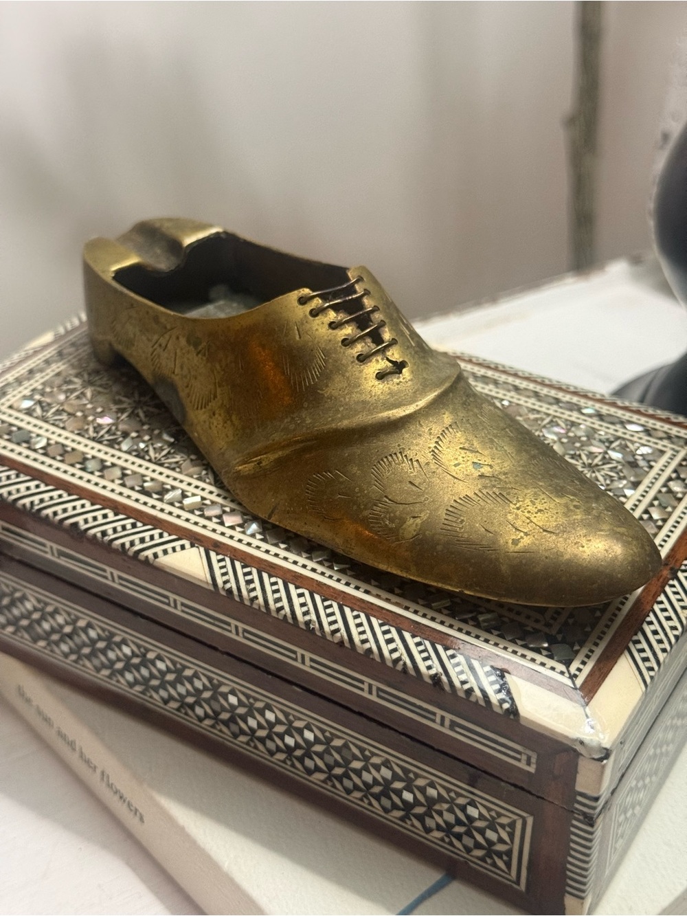 Antique Rare Hand-Engraved Brass Ashtray | Made in India